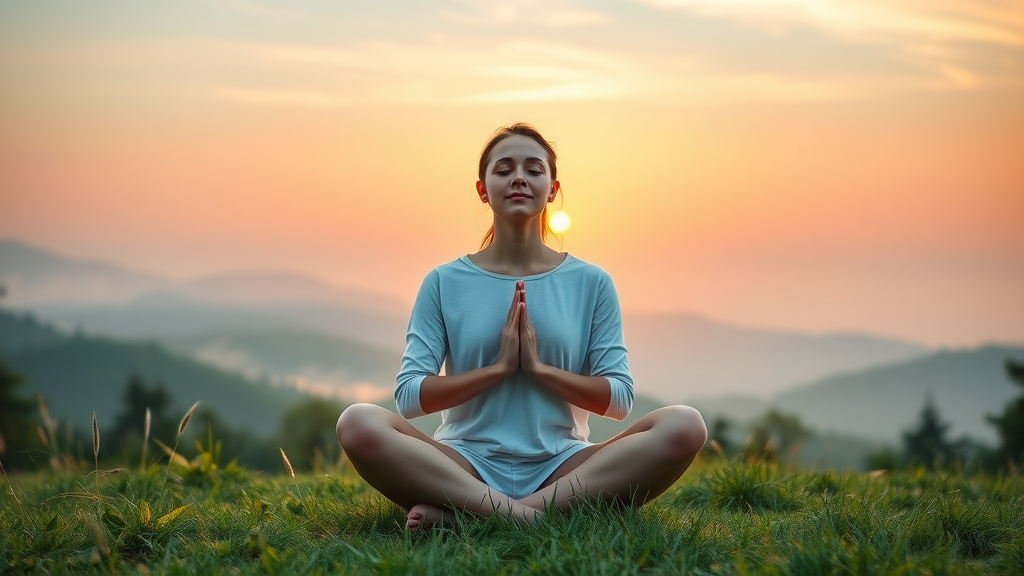 meditating outdoors at sunrise, psychology of prosperity, cultivating mindfulness for abundance