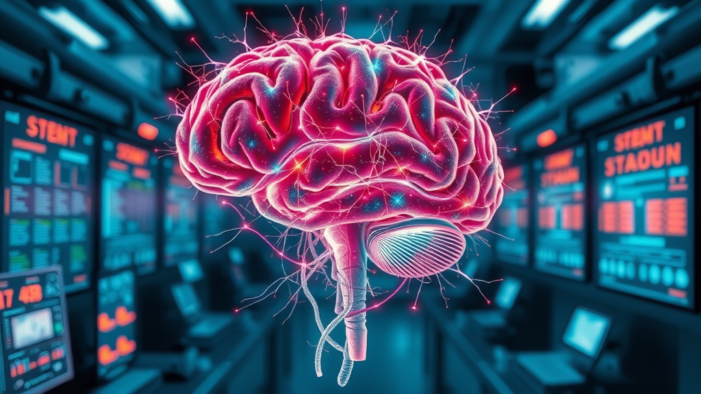 Futuristic human brain glowing with neural activity success mindset