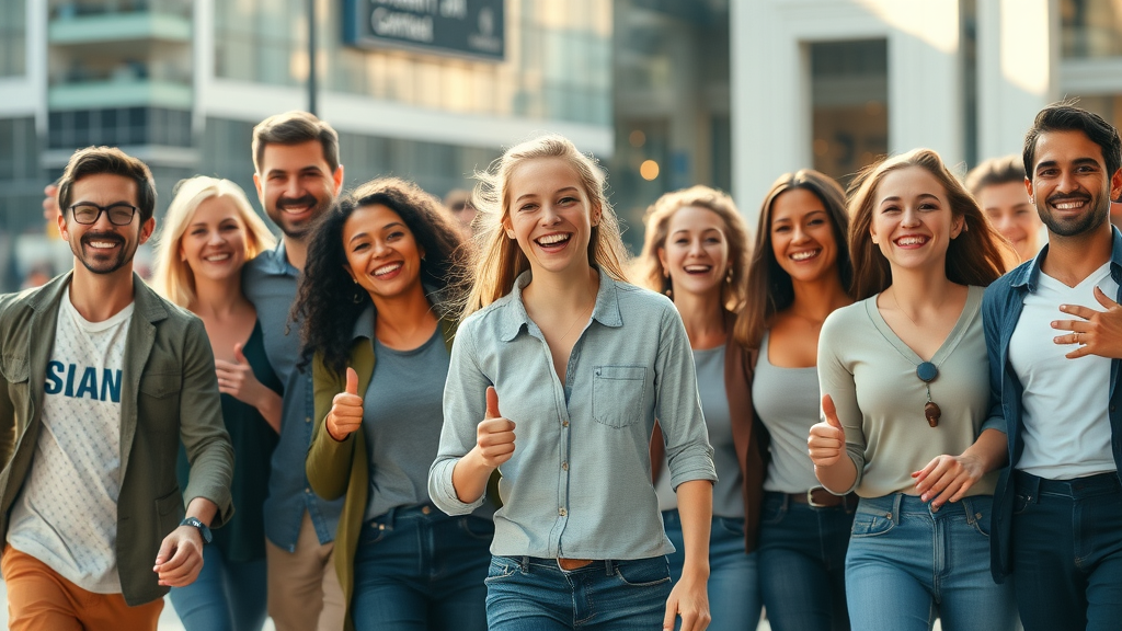 optimistic woman at crossroads with abundance mindset